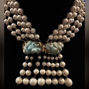 5 Strand Ivory Bead & morenci Necklace Pre Owned Purchased In 1980’s